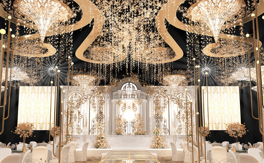 万荣花木兰喜事汇金色大厅效果展示